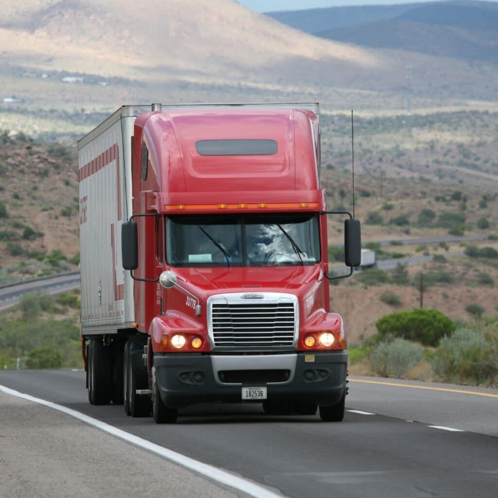 semi on the road