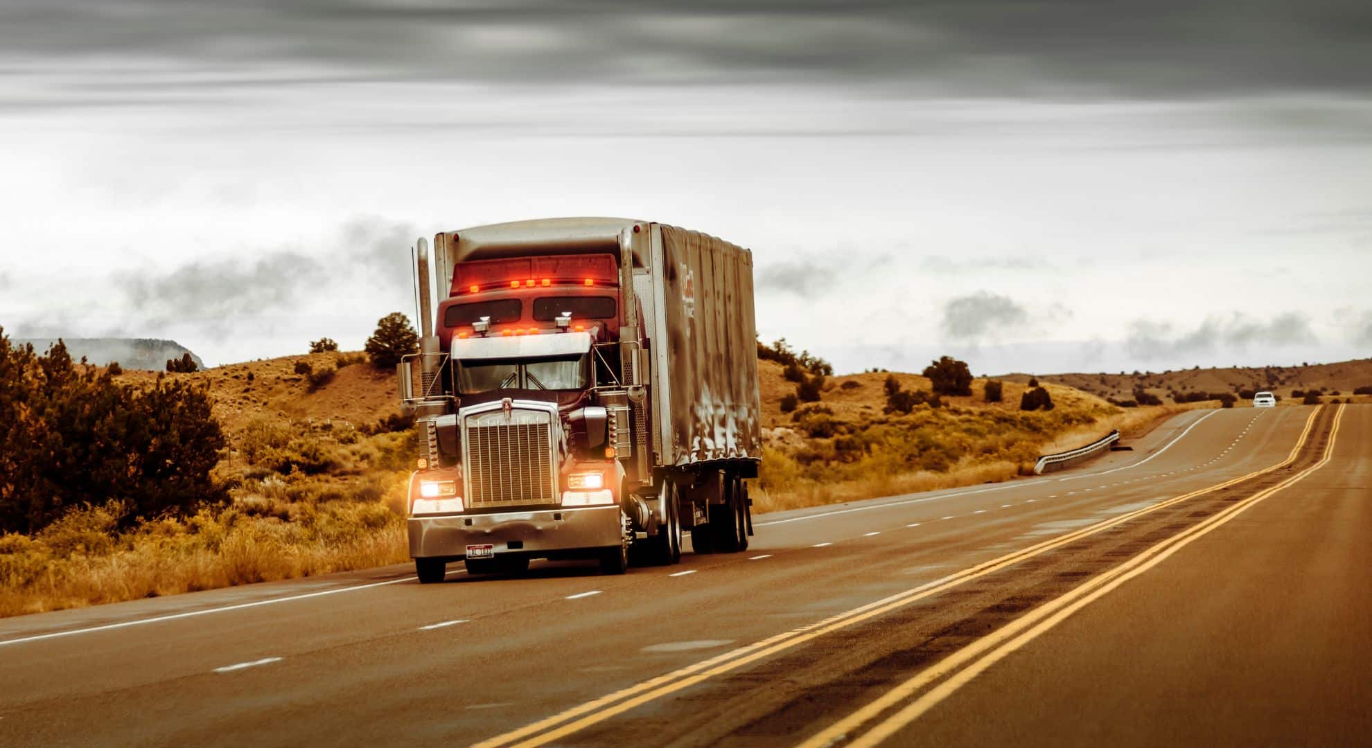 semi driving